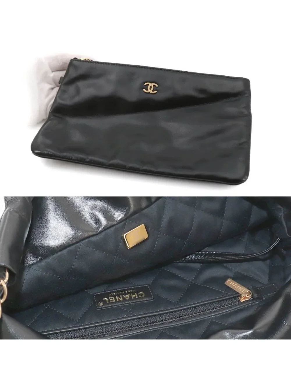 Chanel 22 Small Chain Shoulder Bag Calfskin